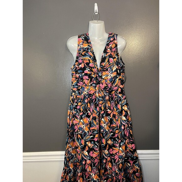 French Connection Dress Womens XL Twist Front Floral Sleeveless Maxi - Picture 1 of 13